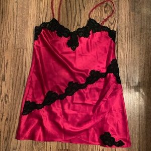 Victoria Secrets red and black lace lingerie sizeM